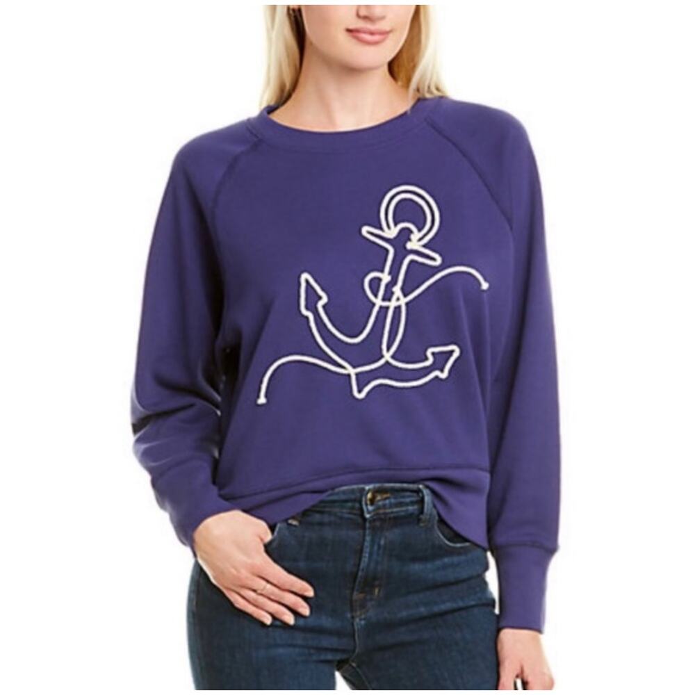 J. Crew Women's Anchor sweatshirt in original cotton terry Nautical M Coastal